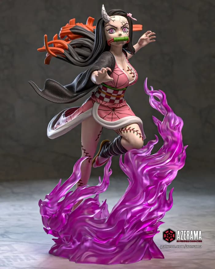 STL - Nezuko Kamado Demoniaca render 3