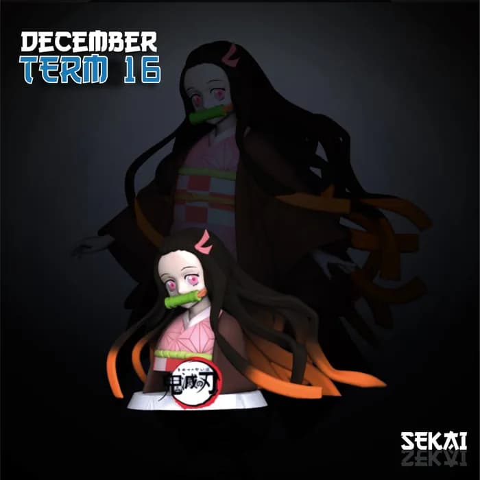 STL - nezuko sculpture sekai 3d models 15 8 cm 9 parts