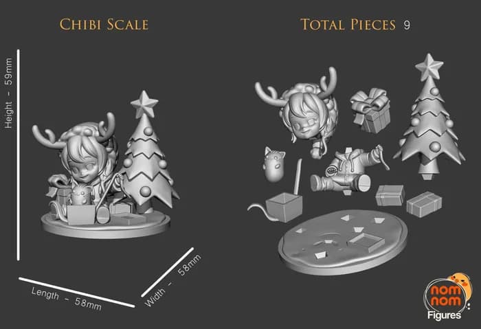 STL - nomi original chibi character 3d print model render 2