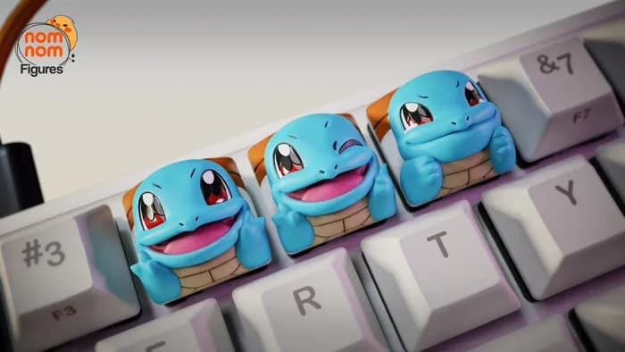 STL - nomnom figures keycaps squirtle pokemon@hehestl render 3