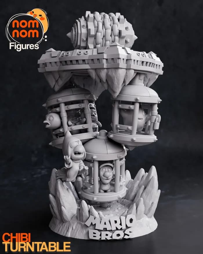 STL - nomnom lumali diorama from super mario render 5