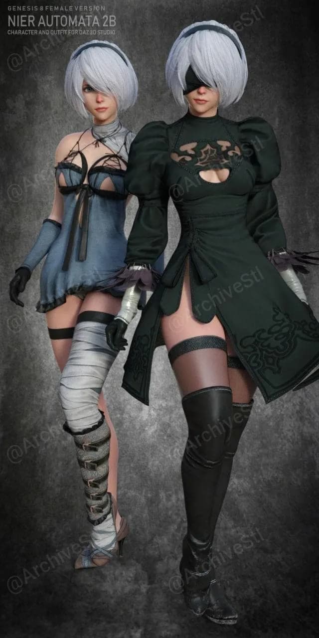 STL - nr nier automata 2b for g8f render 1