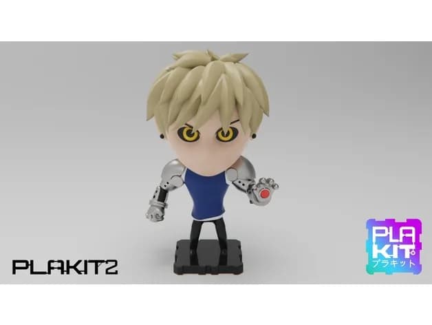 STL - one punch man genos plakit2 series render 2