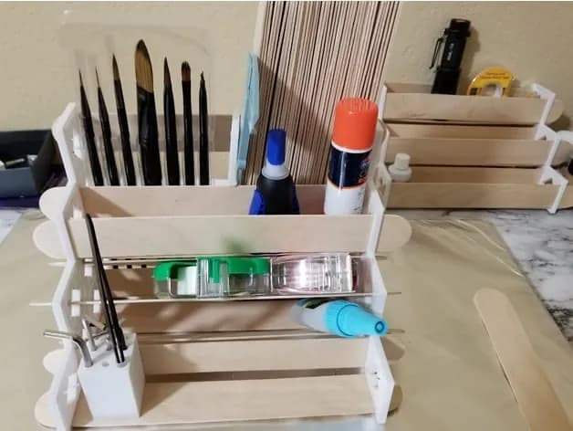 STL - Art brush and tool organizer