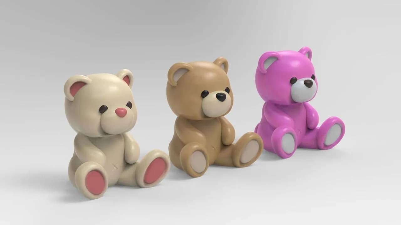 STL - Oso de peluche con almacenamiento para tarjetas SD render 2