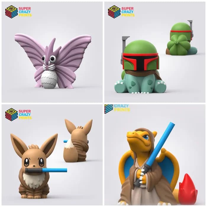 STL - Pack de Figuras Pokémon render 3