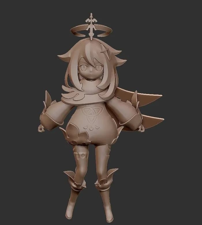 STL - paimon in the pot stl render 3