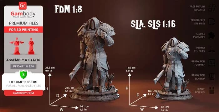 STL - paladin judgement armor fdm render 4