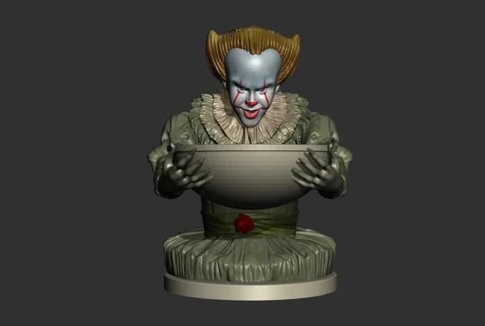 STL - pennywise it 2017 halloween candy holder render 1