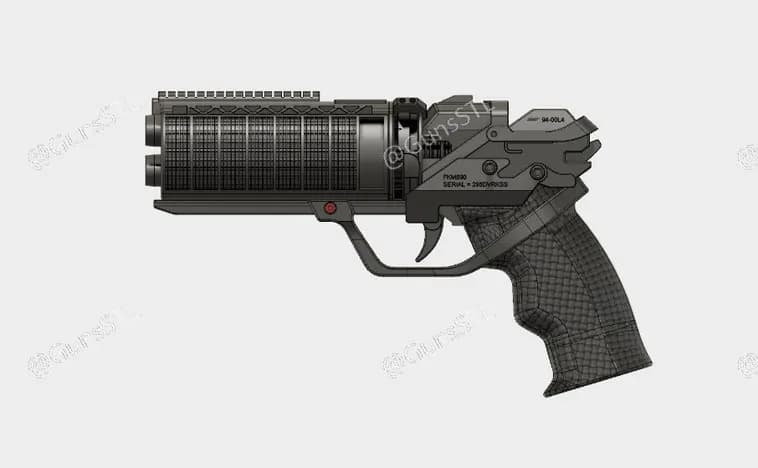 STL - Pistola de ciencia ficción futurista render 1