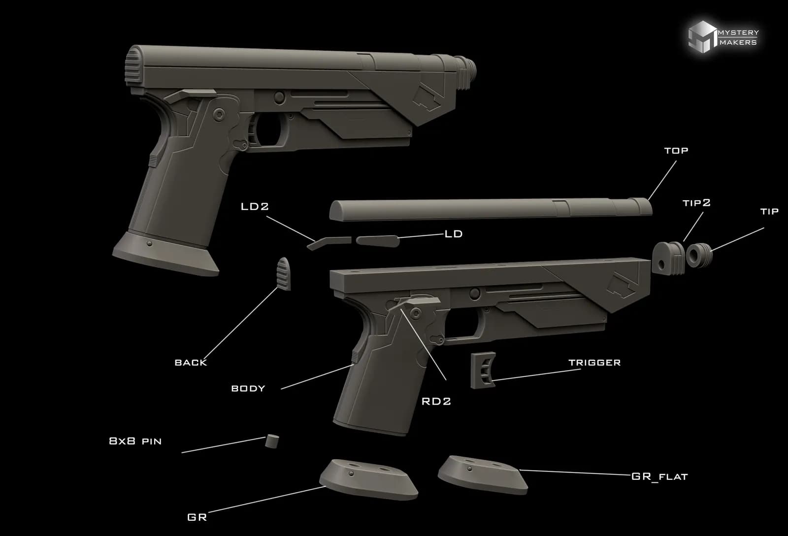 STL - Pistola Westar modelo Mystery Maker render 2