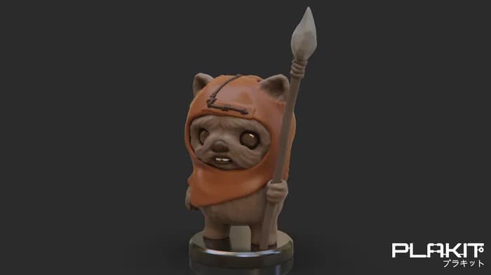 STL - plakit starwars ewok render 3