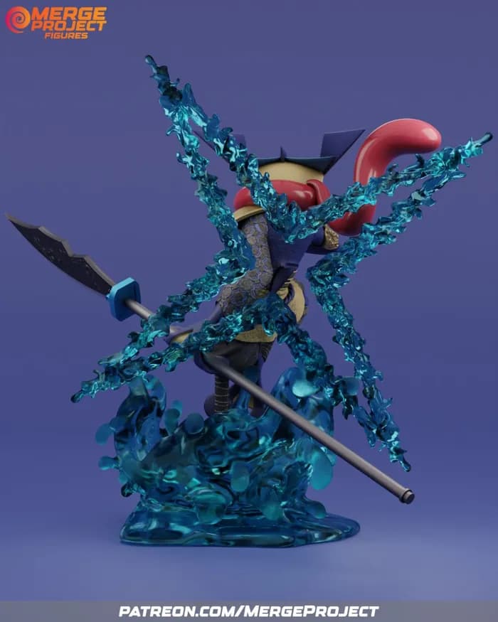 STL - pokemon sengoku greninja render 3