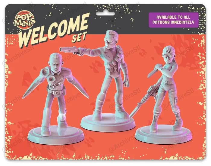 STL - pop minis terminator 2 (welcome pack) render 1
