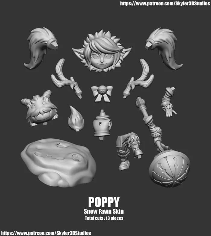 STL - poppysnowfawn render 3