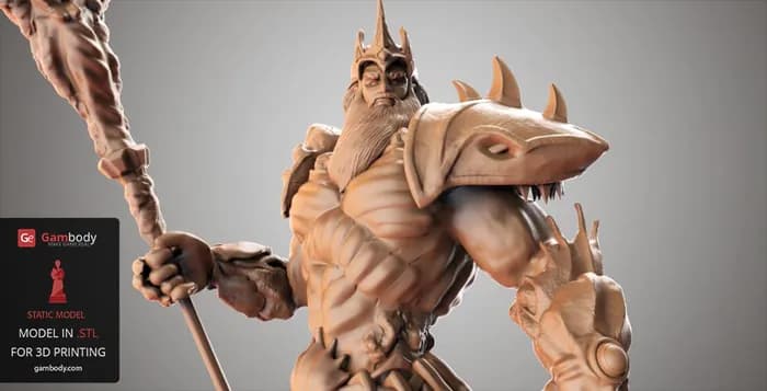 STL - poseidon stl file for 3d printing render 2