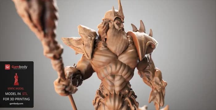 STL - poseidon stl file for 3d printing render 3