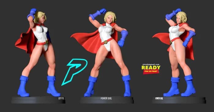 STL - power girl (2) render 2