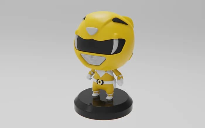 STL - power rangers yellow render 1
