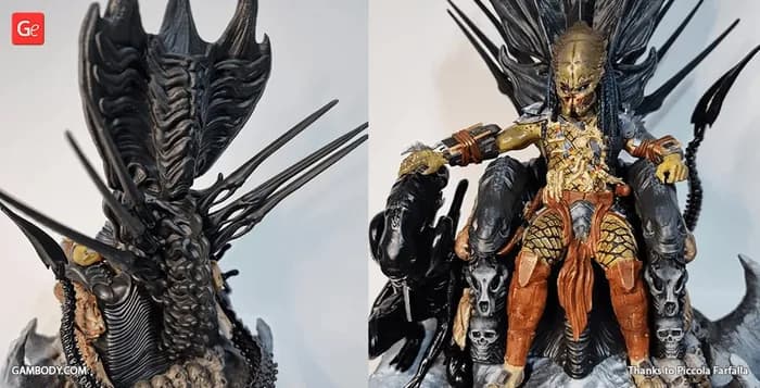 STL - predator on throne sla gambody render 5