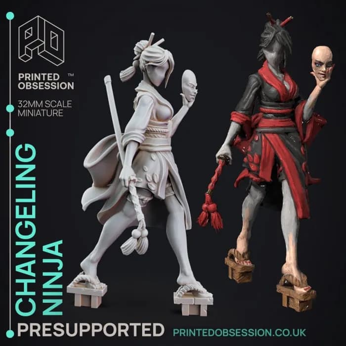 STL - printed obsession changeling ninja render 1