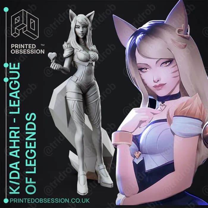 STL - printedobsession kda ahri league of legends @tridrob render 1