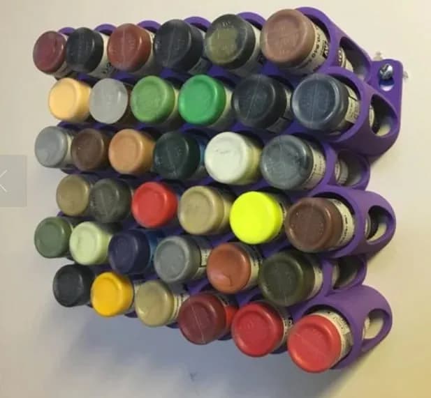 STL - Vallejo Style Wall Mount Paint Rack
