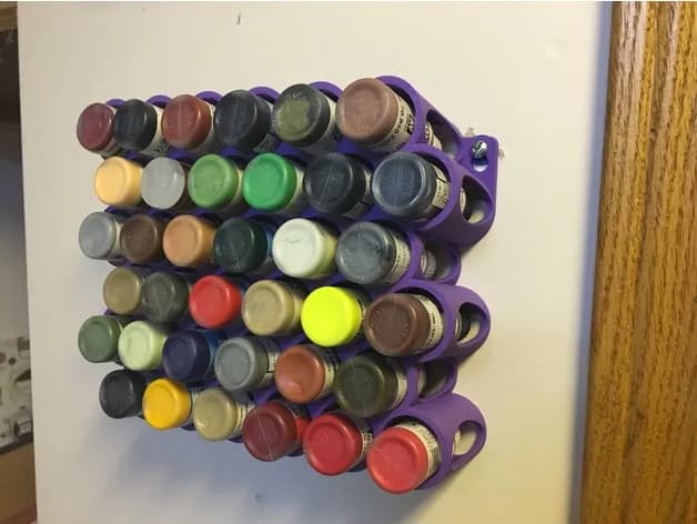 STL - Rack de pared para pinturas estilo Vallejo render 3