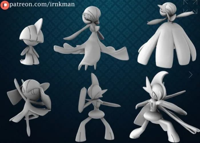 STL - ralts kirlia gardevoir gallade mega gardevoir mega gallade 35mm render 1