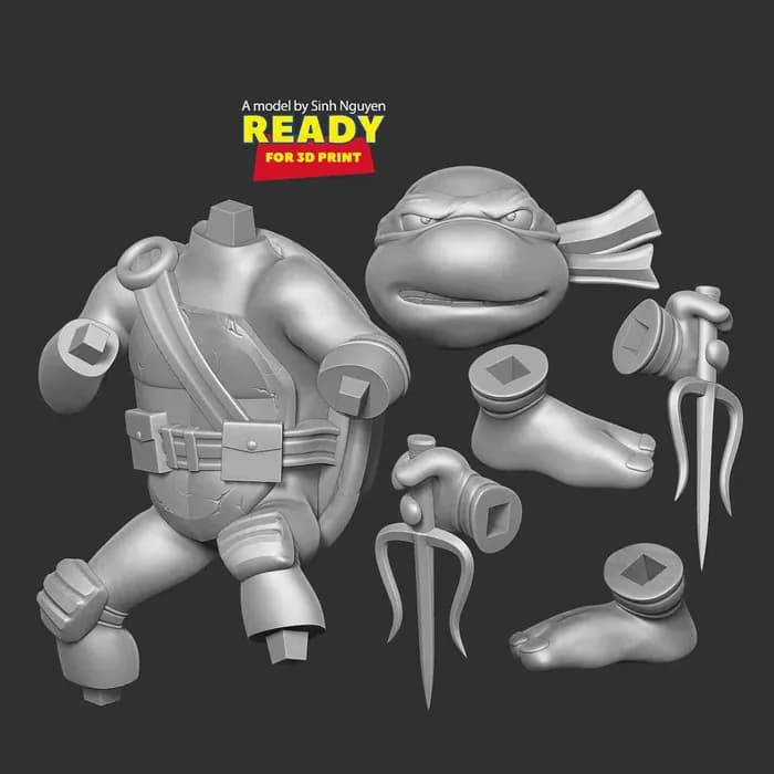 STL - raphael teenage mutant ninja turtles render 2