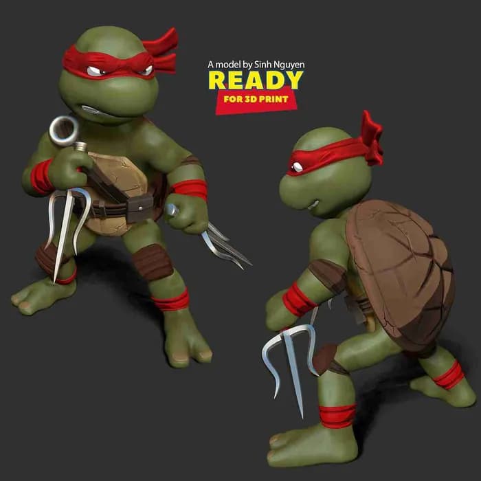 STL - raphael teenage mutant ninja turtles render 4