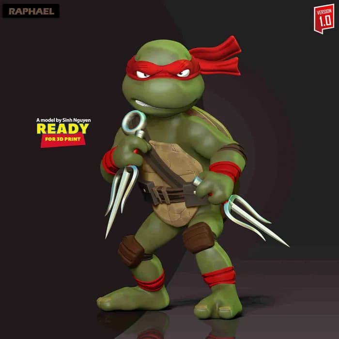 STL - raphael teenage mutant ninja turtles render 5