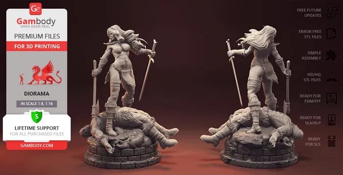 STL - red sonja x render 2