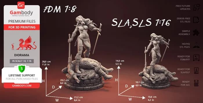 STL - red sonja x render 3