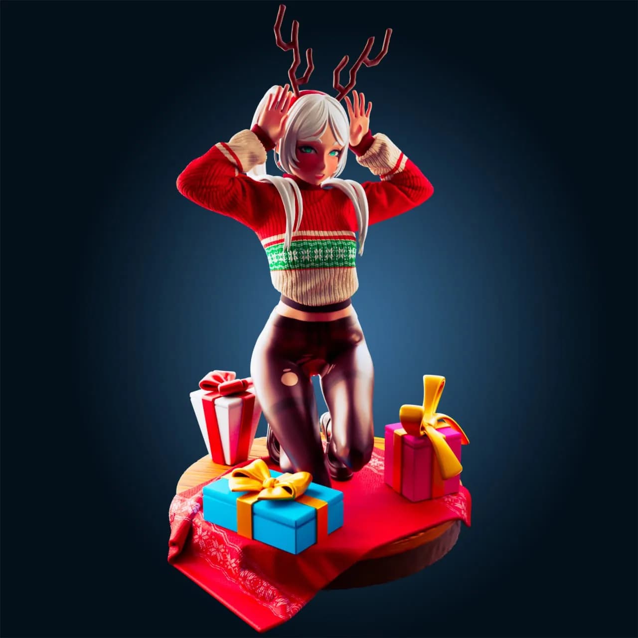 STL - Reindeer Girl render 2