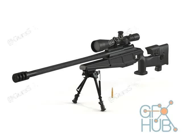 STL - Rifle de francotirador Blaser 93 LRS2 render 1