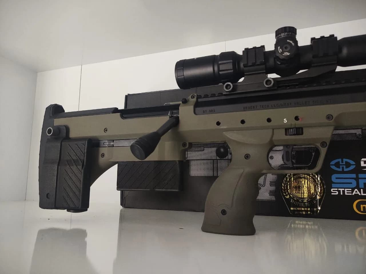 STL - Rifle de francotirador Desert Tech SRS render 1