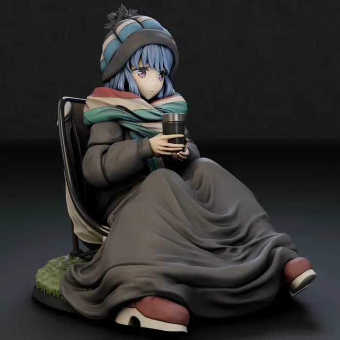 STL - Rin Shima Acampando con Café render 4