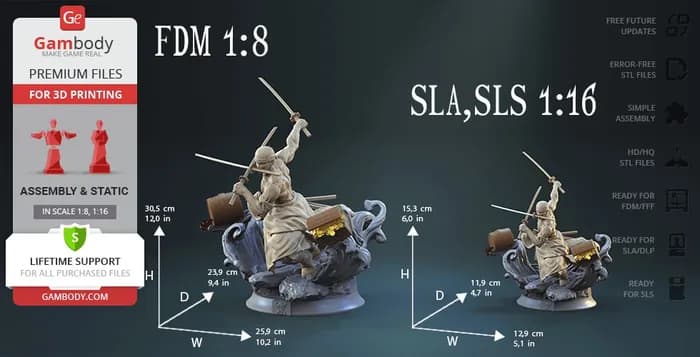 STL - roronoa zoro v2 render 3