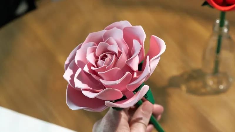 STL - Detailed pink rose for 3D printing