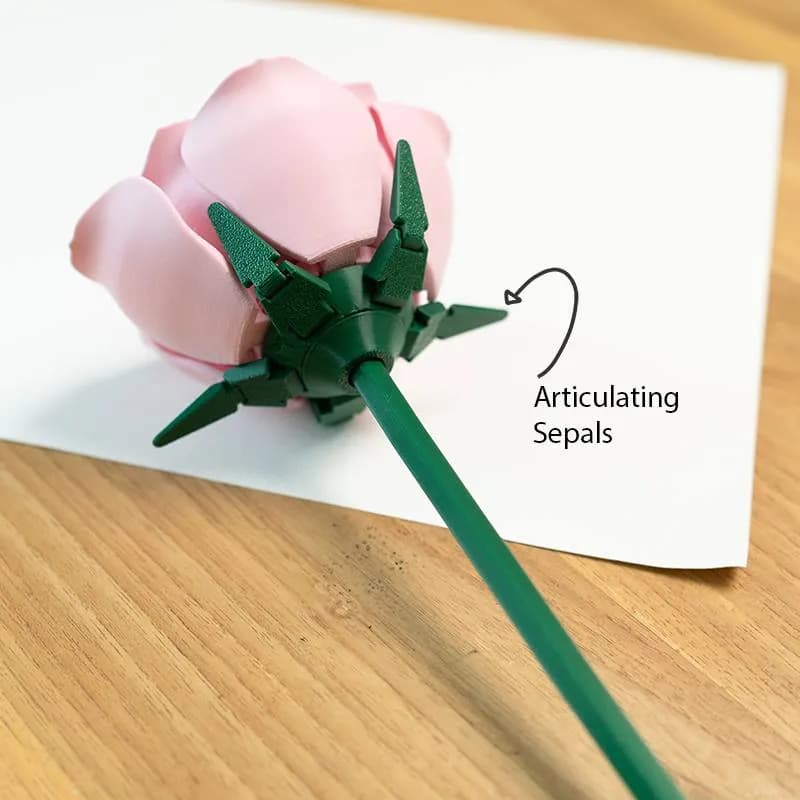 STL - Rosa rosa detallada para impresión 3D render 3