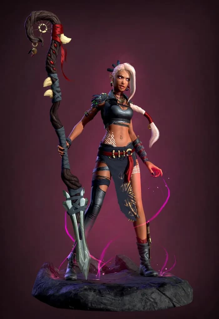 STL - saehira o espírito xamã by victoria soroka render 1