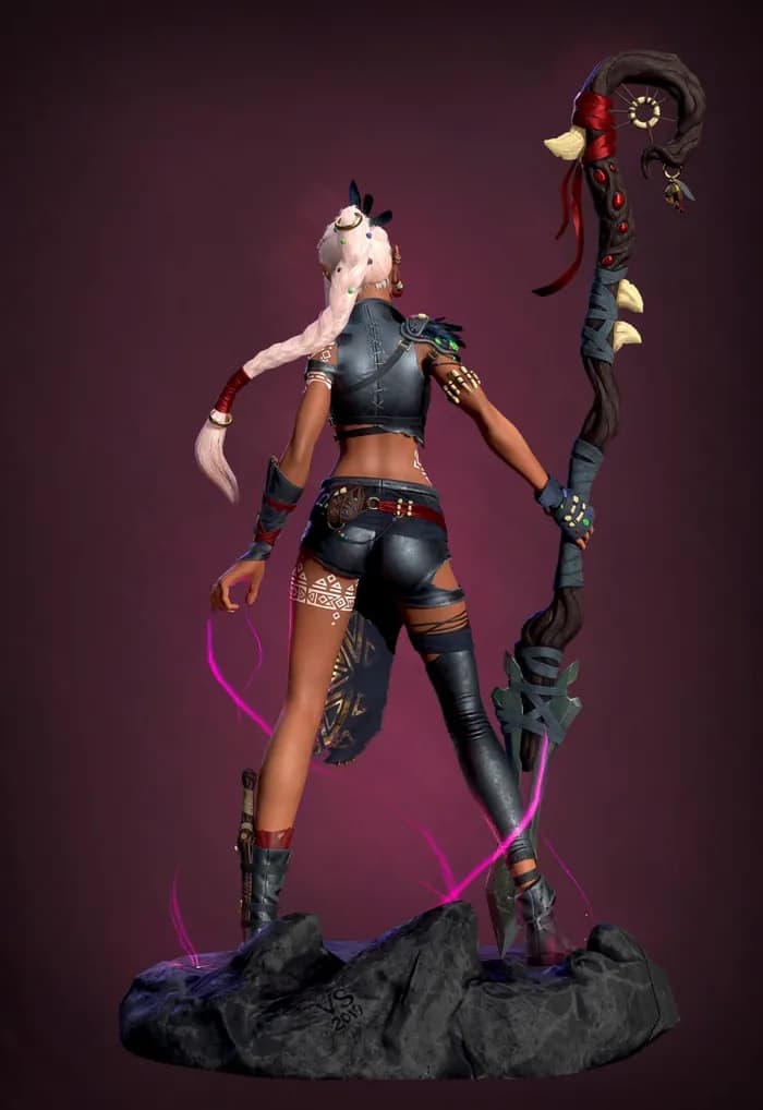 STL - saehira o espírito xamã by victoria soroka render 2