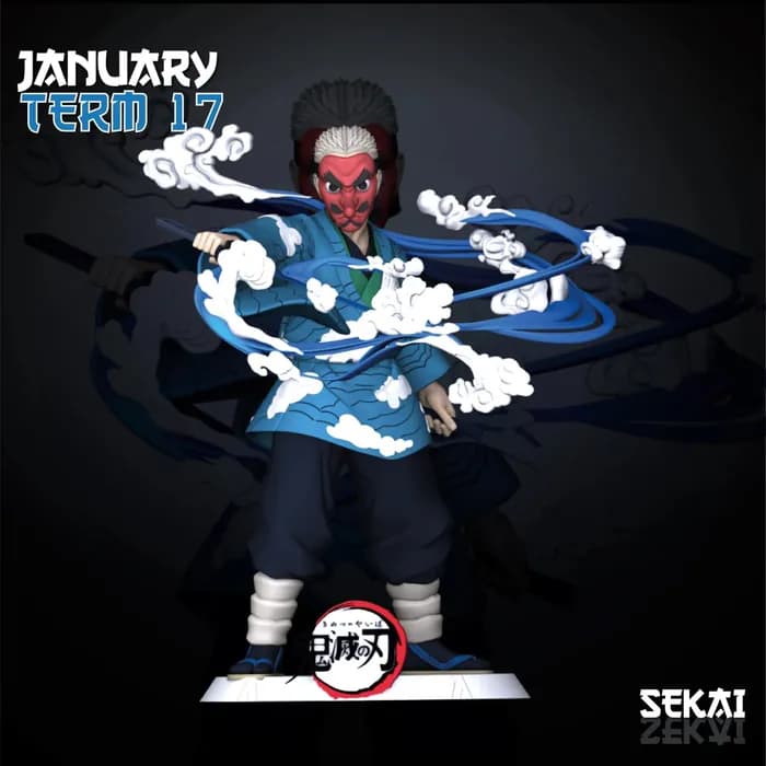 STL - sakonji urokodaki sculpture sekai 3d models 18 cm 15 parts