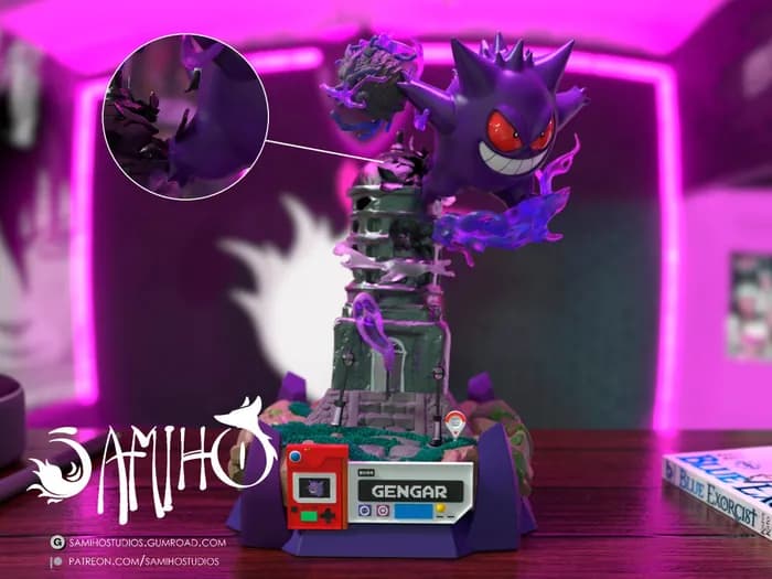 STL - samiho studios lavender tower gengar render 1