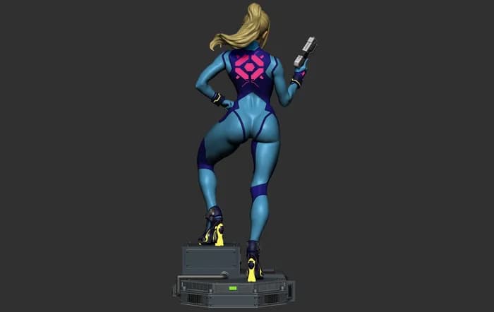 STL - Samus Zero Suit figura render 5