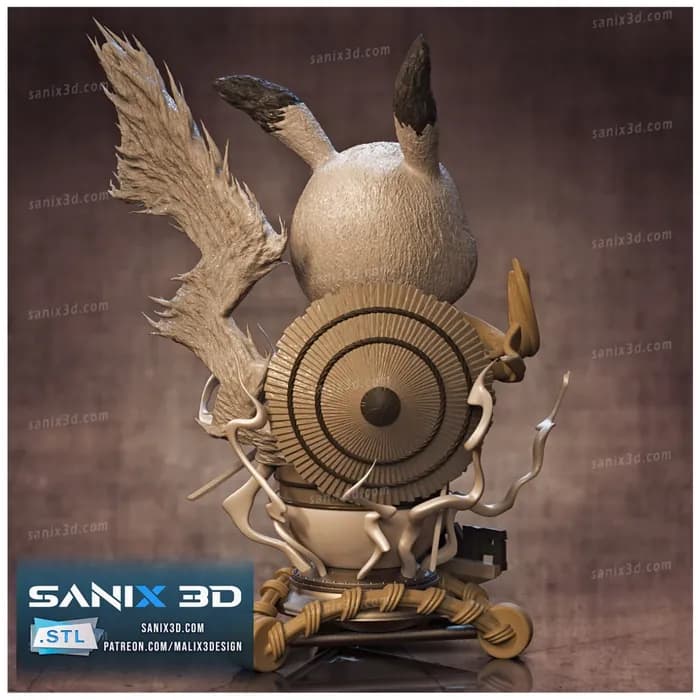 STL - sanix – pikachu (pokemon) – 3d print model stl render 4