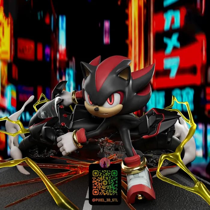 STL - Shadow the Hedgehog on Motorcycle