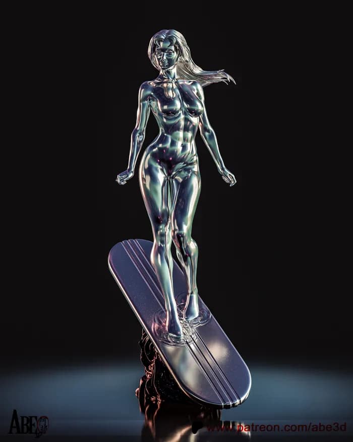 STL - Shalla Bal Silver Surfer figura 3D render 2