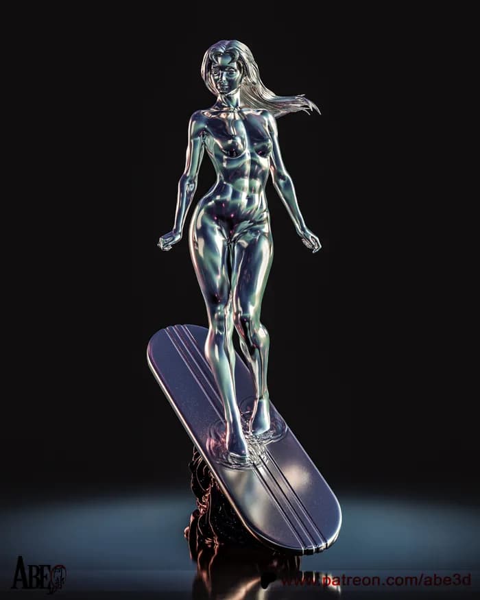 STL - Shalla Bal Silver Surfer figura 3D render 3